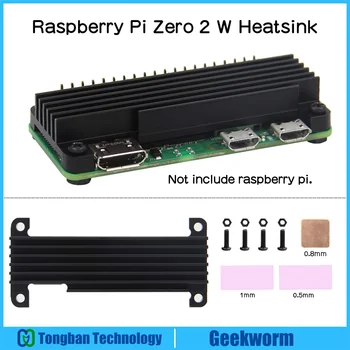 Geekworm Raspberry Pi Zero 2 W Алуминиев радиатор с медна лист, радиатор за охлаждане от 10 мм (C296)