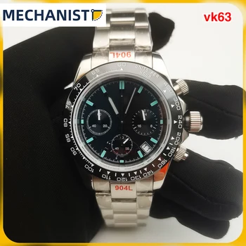 Най-новите мъжки часовници с хронограф VK63, кварцов механизъм, сини и черни модерен часовник корпус от неръждаема стомана