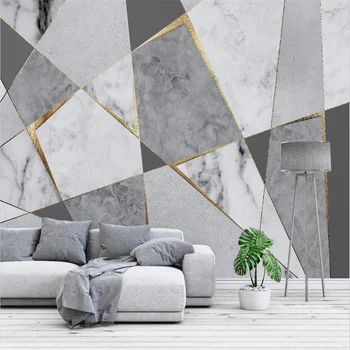 Индивидуални големи тапети 3D модерен минималистичен абстрактен геометричен мрамор разтегателен фонова стена дневна тапет за хотела стенопис