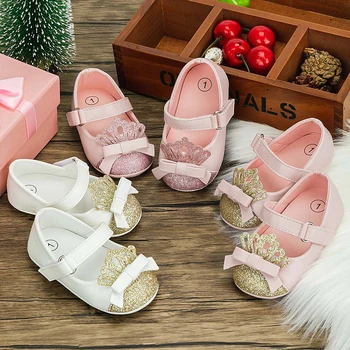 KIDSUN/обувки за малки момичета; модел обувки на принцесата с хубав нос; нескользящая обувки на гумена подметка за момиченца; обувки за бебешко креватче Мери Джейн