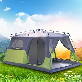 Двойно Автоматична палатка за 4-5-8 човек, Двупластова Плажната мултиплейър палатка за нощуване на открито с Голяма площ