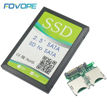 Адаптер конвертор SD SATA с два слота за карта с интерфейс SATA 15PIN + 7PIN, SSD устройство за преобразуване на два SD-карти удвоява капацитета на