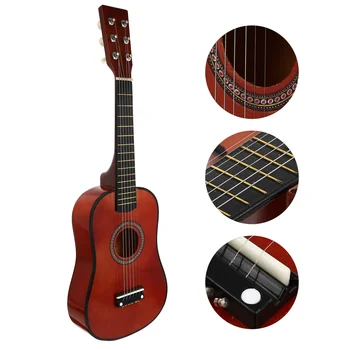 23-Инчов китара е музикален инструмент, класически дървени ретро играчки за начинаещи, практикуващи фолк