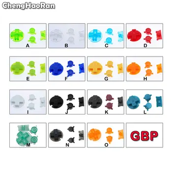 ChengHaoRan Прозрачен Синьо/Зелено/Черно Комплект Цветни Бутони, За Подмяна на Джобен устройство Gameboy Бутон за Включване Изключване A B D Бутон Pads