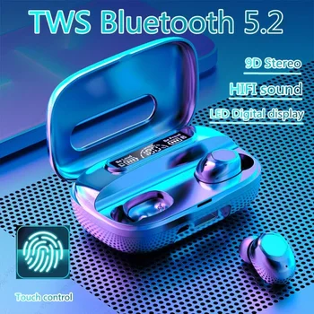 Безжична Слушалка M9 TWS Bluetooth 5.2 С Дисплей Хранене, Стереозвук Hi-FI, Батерия с Голям Капацитет, Водоустойчиви Слушалки С Шумопотискане