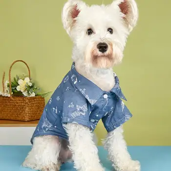Доста симпатичен модел на космически кораб Летни дрехи за кучета Риза за домашни любимци Тънка декоративна