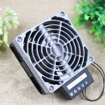 1 бр. вентилаторна печка за разпределителната кутия, изсушаване на въздуха, нагревател, вентилатор, охлаждащ преносим нагревател, захранван от акумулаторна батерия 100 W