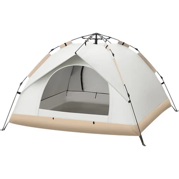 3 ~ 4 Човека Външни автоматични быстрооткрывающиеся палатки, Двухдверная плажна палатка за къмпинг, дишаща, непромокаемая и солнцезащитная