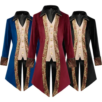 Средновековен костюм за cosplay в стил steampunk, ретро яке, празничен готически палто и Виктория, униформи, дълго яке за парти