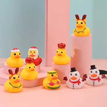 Коледна малка жълта уточка, детска играчка за къпане, Патица, Щипка, Щипка наречена Снежен човек свири във водата, моделирующее петно на Едро