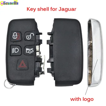 5 Бутона Бесключевого Достъп Smart Remote Key Shell Case Ключодържател 5 Бутона за Jaguar XJ XF XKR XE XK F-type F PACE с Логото на