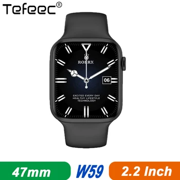 Смарт часовници W59 За Мъже и Жени на 47 мм ECG GPS Smartwatch 2,2 Инча 105 Спортни Часовници Серия 8 W58 Актуализирани за Android и IOS с Ключалка на ремешке