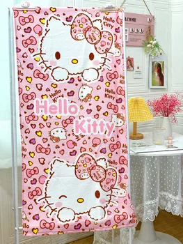 120x60 см Sanrio Hello Kitty/ Мультяшное кърпи за баня, за Момичета, Памучно Кърпи за баня My Melody, Плажна Кърпа, Обвивка, Покривка, Юрган