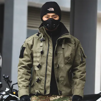 Тактическа яке за мъже 1080D, водоустойчив, износостойкая, с множество джобове, якета-бомберы, туризъм ветрозащитная мотоциклетът яке