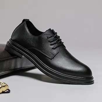 Мъжки модел обувки, Нова Модни Кожени обувки, Мъжки Младежки Бизнес Официалната дрехи С Остри пръсти, Лъскави Обувки големи Размери, Британска мъжки обувки