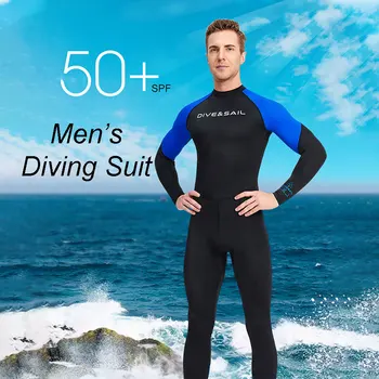 Мъжки Быстросохнущий бански костюм с дълъг ръкав, найлонов неопрен за подводно плуване с защита от uv, неопрен за сърфиране, едно парче водолазный костюм за водни спортове